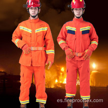 Tejido de traje de rescate de emergencia de fuego aramid rojo